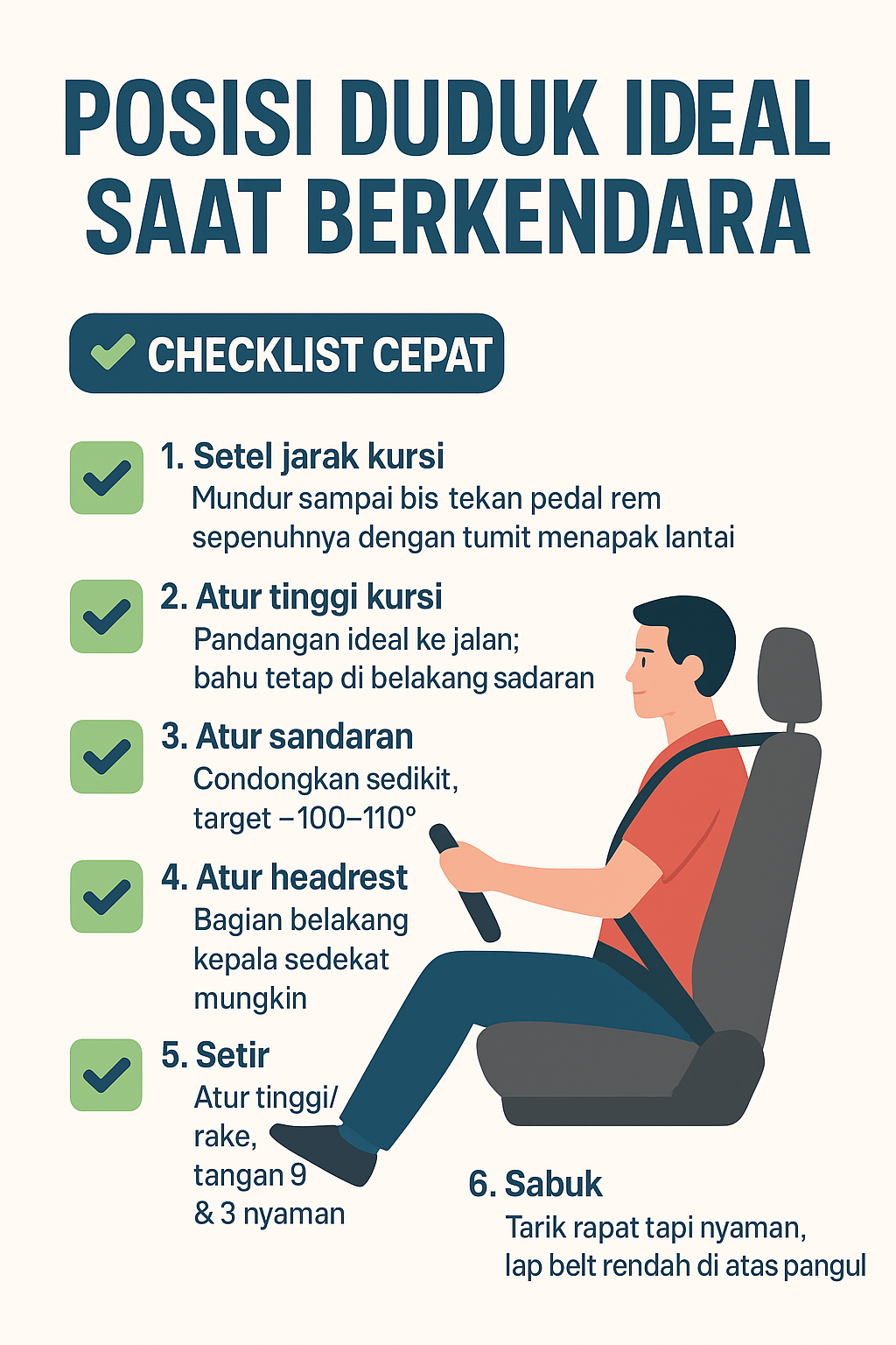 Posisi Duduk Ideal Saat Berkendara, Inti yang Perlu Anda Tahu